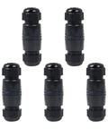 Pack of 5 Underwater RJ45 Coupler IP68 Ethernet Connector For Outdoor LED Equipment, unshielded double cable M25 gland