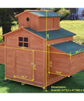 Deluxe Large Wood Chicken Coop For Backyard Hen House Fits 6 Large Or 10 Bantam Chickens With 6 Nesting Boxes Ramp Access