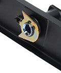 Hefty Keyed Entry Door Handle Set With Thick Reinforced Plate And Large Solid Knob, Heavy Duty Reversible Lever Lock Complete Kit For Front Exterior Doors Or Bedrooms, close-up plate