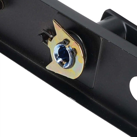 Hefty Keyed Entry Door Handle Set With Thick Reinforced Plate And Large Solid Knob, Heavy Duty Reversible Lever Lock Complete Kit For Front Exterior Doors Or Bedrooms, close-up plate