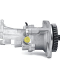 AULINK 904-810 gear-driven mechanical vacuum pump, aluminum housing, yellow cap, side view.