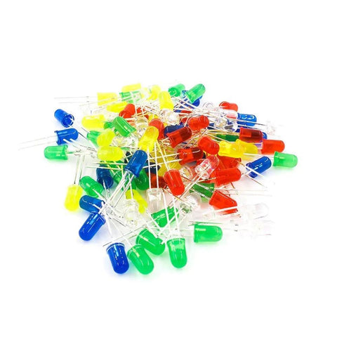 Colorful LEDs from Pro Grade Electronics Component Kit With 1390 Pieces Including LEDs, Diodes, Transistors, Resistors, Capacitors And Electrolytic Capacitors For DIY Enthusiasts And Pros To Tackle Any Project