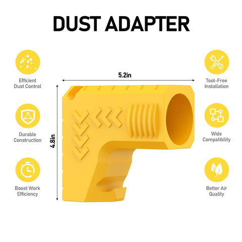 Table Saw Dust Collection Adapter With 2.05 Inch Snap On Dust Port For Universal Fit, yellow, 5.2 x 4.8 inches, durable plastic