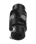 Close-up of 3/4-36 Spline To 3/4 Inch DD Black Steering Universal Joint Shaft, heavy duty U joint for auto, 83mm length