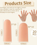 Gel Finger Protectors For Dry Skin And Cracked Fingertips Silicone Finger Cots Size Chart with S and M dimensions