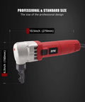 Metal Nibbler For Sheet Metal Cutting, 380W Power, 1700 RPM High Speed Rotor, slim grip, 10.5 inch length, case included