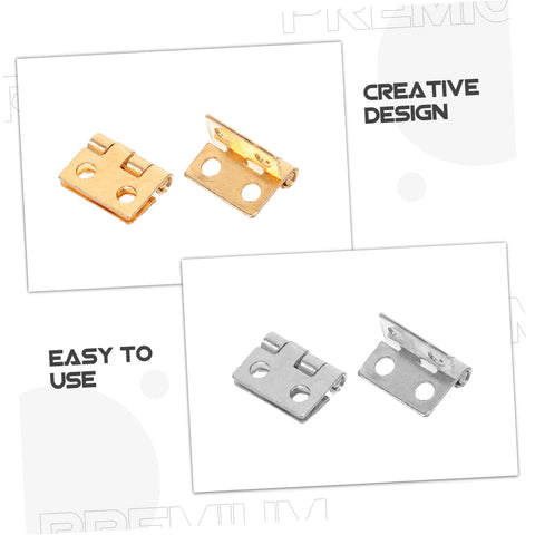 Copper Mini Hinges For Craft Projects And Jewelry Boxes, 100 Pack, small 4 hole hinges in gold and silver, easy install.