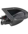 Side view of Rugged ABS Dual Cable Entry Housing For Solar PV Connectors Waterproof Weatherproof Box With UV Resistant Shell Black Entry Gland