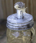 Two Pack Galvanized Metal Lamp Lid With Wick For Regular Mouth Jars Fits Ball Bernardin Outdoor Use Only
