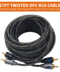 17ft twisted OFC RCA cable for 4 Gauge Amp Kit For Cars With All In One Pro Grade Install Bundle For Subwoofers And Audio System