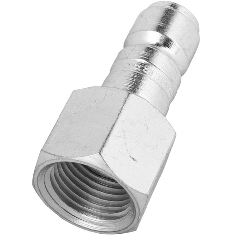 Top Half Inch FNPT Pipe Plugs Built Heavy Duty As Heck For Real Workshop Grinds Capping Air Lines, silver metal connector.