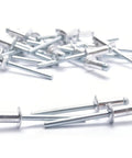 100 Pack Aluminum Blind Rivets For Easy DIY Fixes, Diameter Three Sixteenth Inch, Grip One Quarter Inch, Size Six Four, scattered view