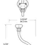 Technical drawing of Acrylic Facets Design Coat And Hat Hook In Satin Nickel And Clear Finish, wall mount dimensions shown.
