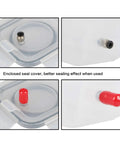 4 close-up views of 3D Printer Filament Dry Box Tubing Kit with quick connect fittings, sealing plugs for reliable prints