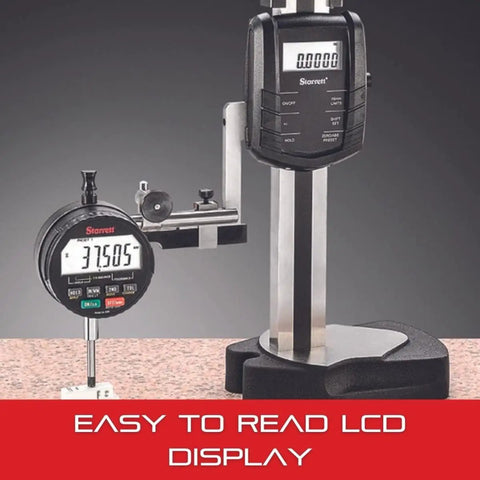 Electronic Digital Height Gage With SPC Output And Scriber 0 To 12 Inches Range 0.0005 Inch Resolution Manual On Off Large LCD Display