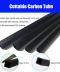 Top Shelf Pultruded Carbon Fiber Square Tube One Meter Long Hella Strong Lightweight Structural Rod, cuttable for DIY projects.
