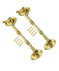 Hook Latch for Gate Door Window Cabinet Eye Closure with Mounting Screws, brass material, includes two latches and screws.
