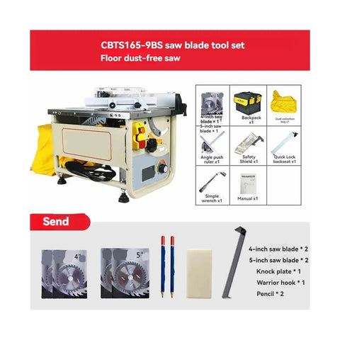 Badass Portable Woodworking Table Saw With Beefy Electric Motor And Quick 45 Degree Fence Locks For Dust Free Diy Carpentry And Slick Finish Cuts Around The House Today with accessories and dust collection.