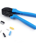 Knoweasy Powerpole Crimper Handles 15 30 And 45 Amp Connectors For Anderson Powerplugs with blue handles and various connectors.