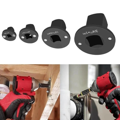 Top Notch 4-Piece Low Profile Socket Adapter Kit With 1 To 3/4 Inch Drive Links Perfect For Quick Automotive Gear Swaps And Tough DIY Jobs That Need Serious Grit And Smooth Fits. 4-piece stainless steel socket adapter set, 1 to 3/4 inch drive, shown with drill use