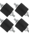 4 Pcs M8 Anti Vibration Mounts With Nuts For Air Compressor Shock Absorber Feet And Vibration Isolation Pads To Cut Industrial Equipment Noise And Beef Up Vibration Control, black rubber