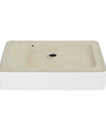 24 Inch Rectangle Ceramic Vessel Sink for Above Counter Install, Slick Modern Look, Scratch Resistant Non Porous Ceramic
