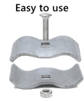 Front view of 10 Pack Built Tough Dog Kennel Clamps with Bolts and Nuts, 1-3/8 Inch Galvanized Steel Fence Panel Clamps.