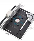 Heavy Duty Aluminum Router Table Insert Plate For Woodworking Routers Rock Solid precision mount with guide fence, 240x200mm.