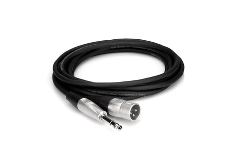 Pro Grade Balanced One Quarter Inch TRS to XLR3M Interconnect Cable With REAN Connectors, Five Foot Length, Road Ready for Stage Rig and Studio Gear, High Quality Audio Link black coiled cable with TRS and XLR connectors