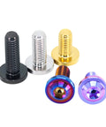 Titanium Alloy Flying Saucer Head Screws Set In Plum Blossom Anti Theft Burnt Blue Finish 4 Pack M4 M5 M6 M8 M10 CNC Machined