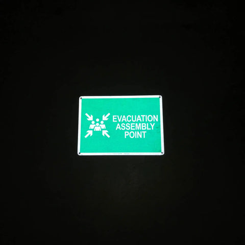 No Nonsense Heavy Duty Reflective Emergency Assembly Point Sign Rock Solid Aluminum Wall Marker For Evacuation Assembly Point