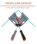 4-Piece Corner Clamp Set, Right Angle 90 Degree Woodworking Clamps With Adjustable Swing Jaw, Aluminum Alloy Frame