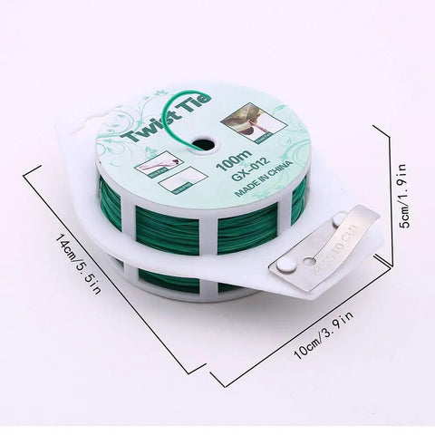 Heavy Duty All Purpose Coated Garden Ties With 328 Feet Of Trimmer Twine For Plant Support And Growth, Durable Green Cable Organizer