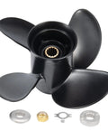 Aluminum Four Blade Propeller 10.63 X 12 Pitch For Mercury Outboard Motors 25 70 HP Right Hand Rotation 13 Spline With Hub Nut Kit