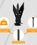Self Drilling Drywall Anchors And Screws Kit 180 Pc Metal Fasteners For Hanging Mirrors Picture Frames Shelves Clocks Home Improvement Easy Install Heavy Duty Load Bearing Wall Mounting Perfect For DIY Projects And Everyday Home Decor, black metal anchor and screw