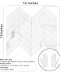 10 Sheet Herringbone Peel And Stick Backsplash In White Marble Look PVC Self Adhesive Wall Tiles For Kitchen And Bathroom DIY