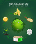 Eco-friendly cycle of corn-based material for Glow In The Dark Green PLA Filament 1.75mm 1kg for 3D Printing, highlighting degradability.