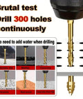 8-piece hardened alloy drill bit set in golden tone with 4-flute core design for drilling concrete, brick, ceramic tile
