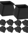 Silicone Chair Leg Protectors Non Slip Furniture Pads Set Of 16 in black for hardwood floors.