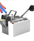 High Speed Automatic Electric Tube Cutter Cuts 3 Hoses Simultaneously Cold Cut Machine For Rubber And Plastic Pipes With LCD Display, showing control panel and hoses.