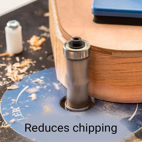 Slick Compression Flush Trim Router Bit With Top And Bottom Bearings to Nail Every Seam on Plywood, Melamine, and Laminate.