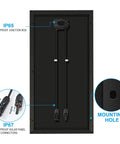Road Trip Tested 400 Watt Black Solar Panels Two 200W Mono Cells High Efficiency Pv Kit For 12 Volt Rv Marine Boat Cabin Off Grid Camps With Tempered Glass And No Sweat Power Setup, showing waterproof junction box and connectors.