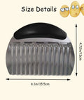 ULIFEBETTER crinkle cutter for vegetables; stainless steel waffle fry cutter, 6.1 x 4.7 in, 1 pack
