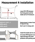 Measurement and installation guide for Waterproof Shade Sail 10 By 13 Ft Rectangular Sand Color UV Resistant.