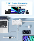 220V To 110V Voltage Converter 2000W Universal Travel Adapter And Step Down Transformer on desk with electronic devices connected