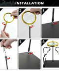 Helping Hands Soldering Station With 3X Magnifying Glass installation steps, showing flexible arms and clamps on base.