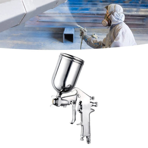 High Output Pneumatic Paint Sprayer Featuring 400 Ml Top Cup Air Spray Gun shown at an angle, ideal for furniture coating and auto detailing.