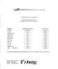 Certification document for Top Shelf Nine Nine Point Nine Pure Lead Plugs and Discs detailing lead composition specifications.