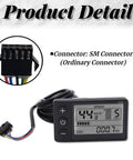 S866 2.5 Inch LCD Speedometer Odometer for Electric Scooters with SM Connector and LCD display showing speed and distance.