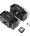 Fixed Side And BF10 End Supports Kit For SFU1204 RM1204 Ballscrew, BK10 And BF10 Size Duo For CNC Machines, black bearing blocks